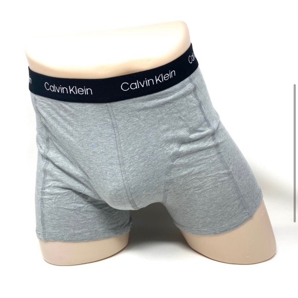🌿Sale🌿 Calvin Klein 2 Pack Mens Cotton Stretch Trunk Grey Dark Blue NP21670900 - Picture 3 of 4